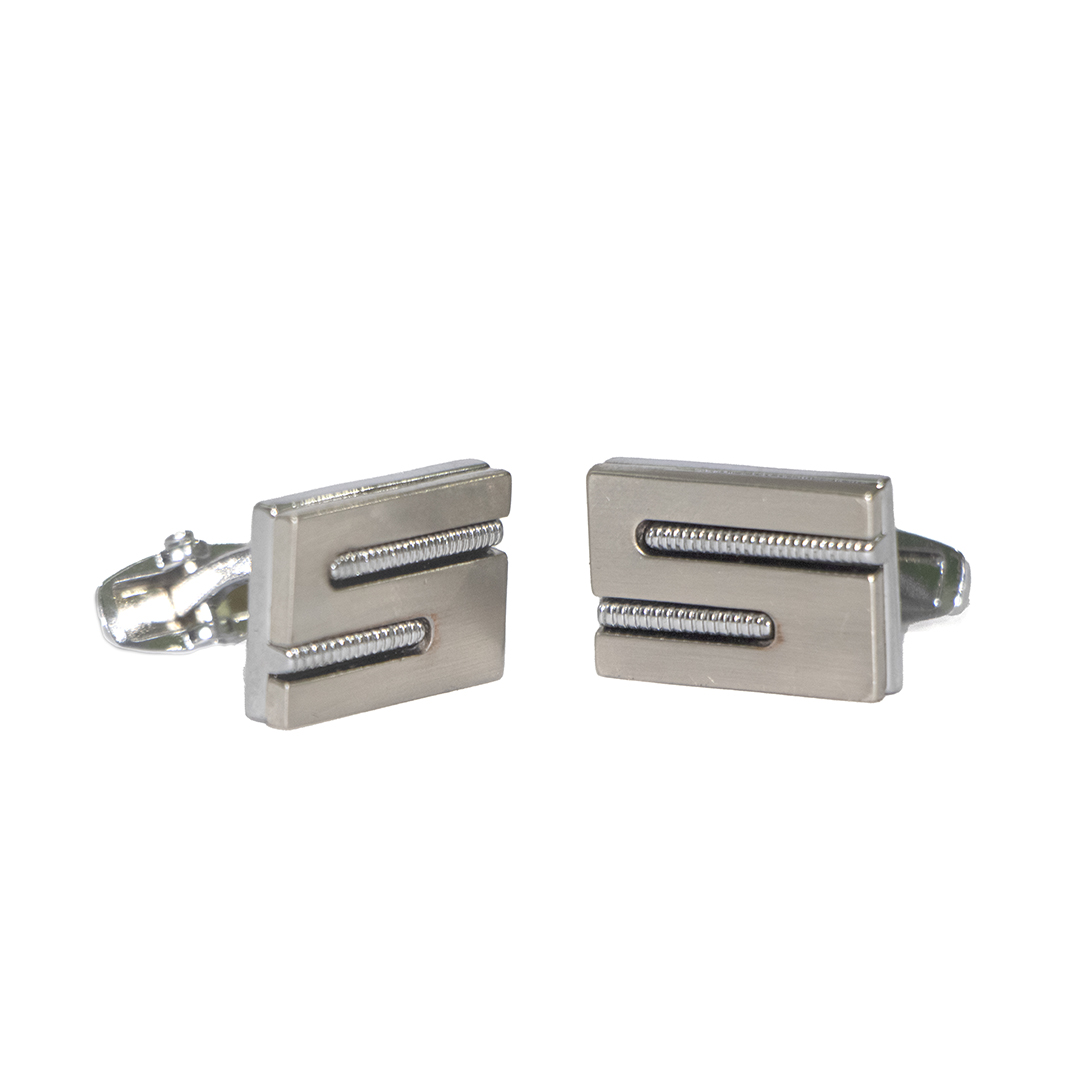 Cufflers Vintage Copper and Silver Rectangle Cufflinks with Free Gift