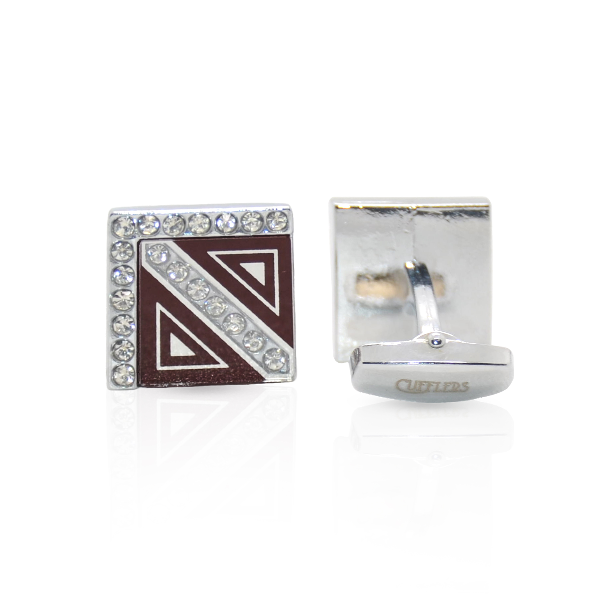 Cufflers Vintage Cufflinks Model Silver & Black with Free Gift Box