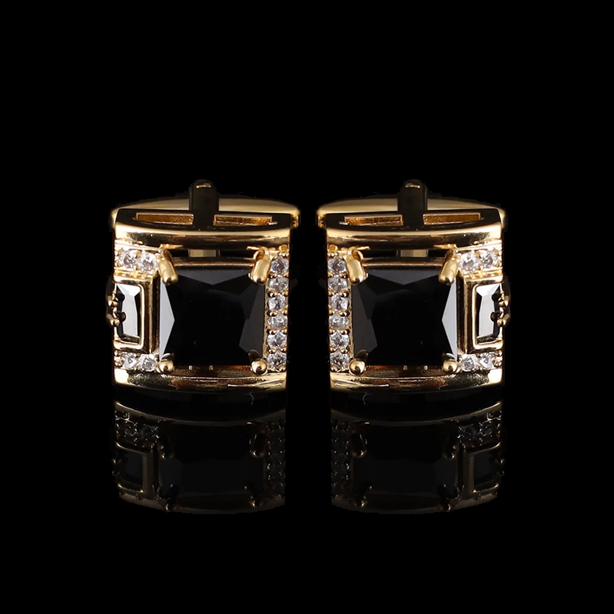 Cufflers Designer Black Tough Square Cufflinks Bold & Stylish Free Gift Box – CU-3015-A