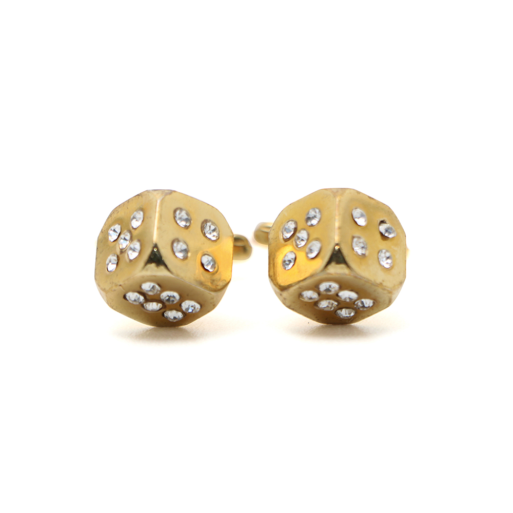 Cufflers Vintage Cufflinks with Free Gift Box – Classic Ludo Dice Design – CU-1004 – Gold