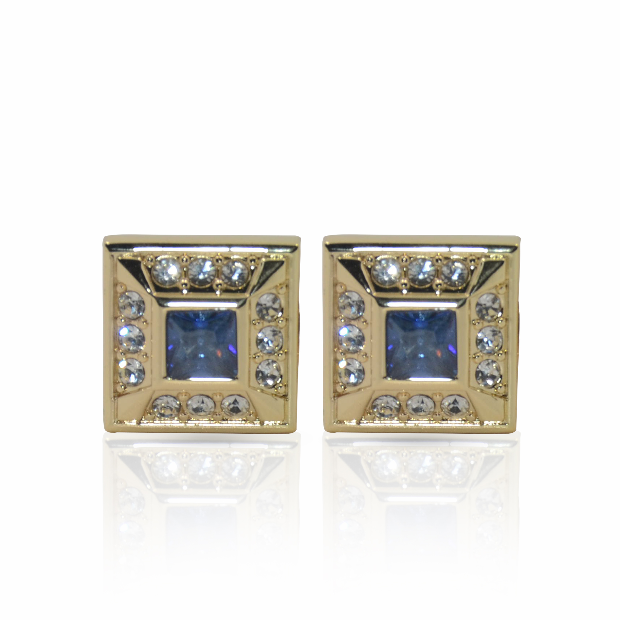 Cufflers Novelty Gold Square Cufflinks CU-2031 with Free Gift Box