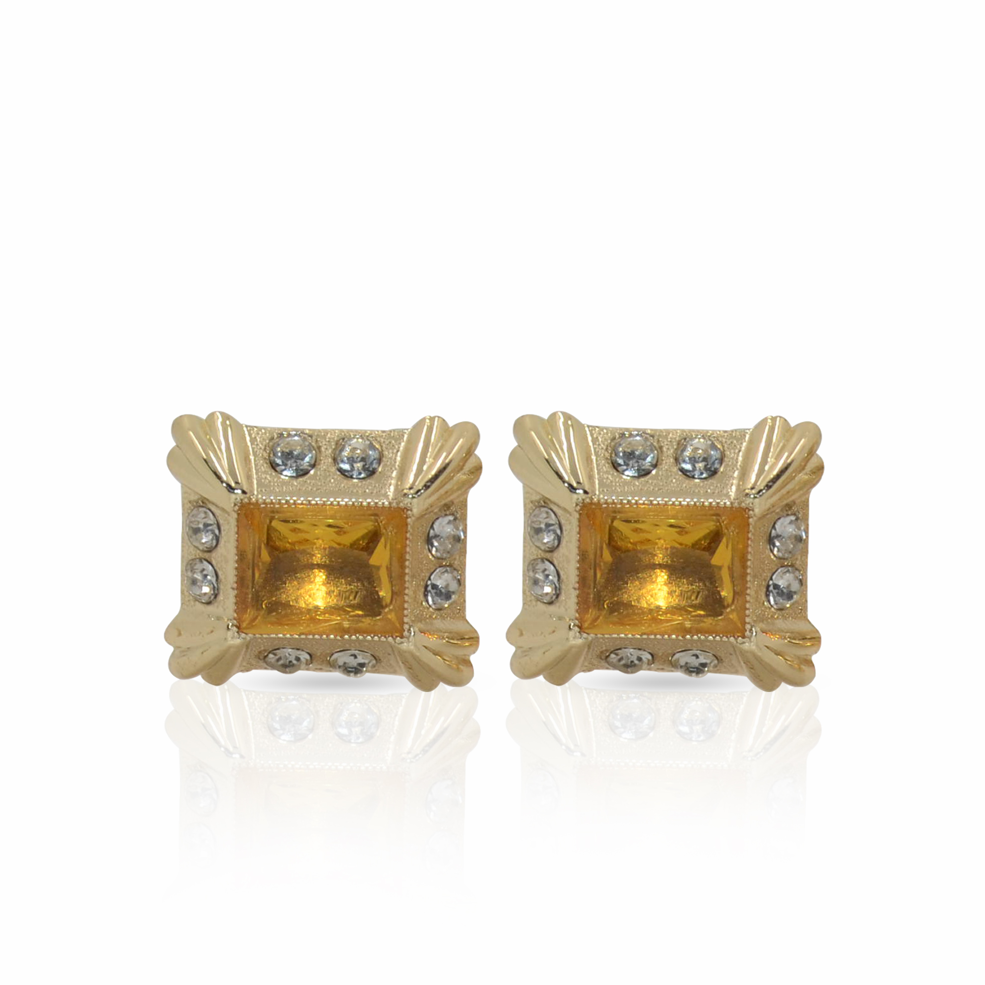 Cufflers Novelty Gold Square Cufflinks CU-2036-A with Free Gift Box