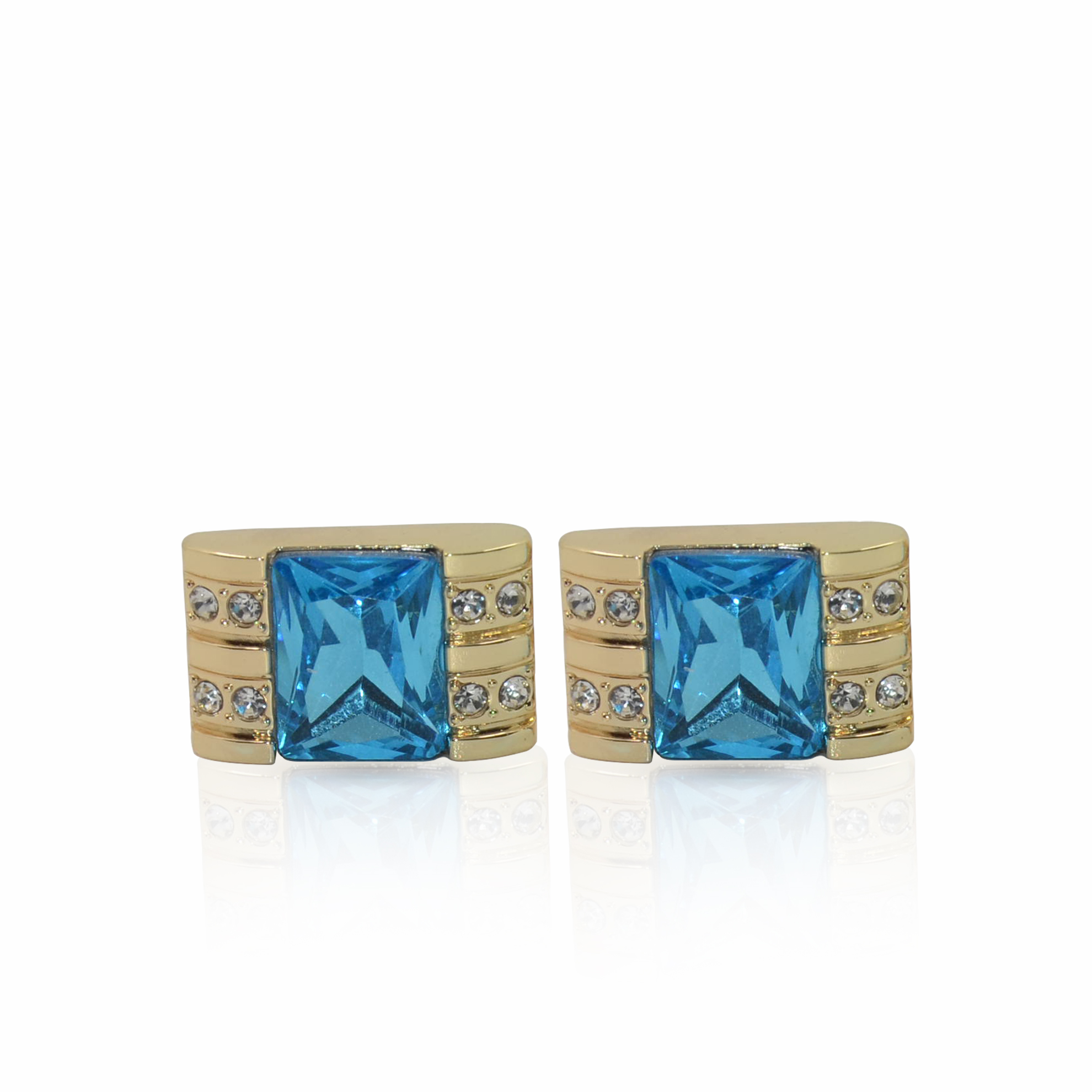 Cufflers Novelty Gold Square Cufflinks CU-2033 with Free Gift Box