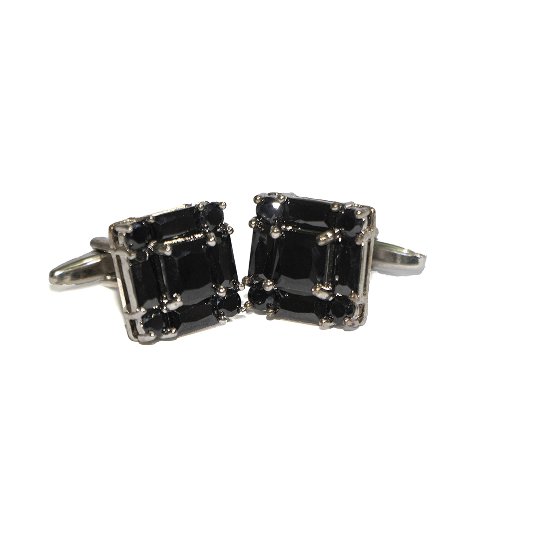 Cufflers Modern Square Cufflinks with Free Gift Box – CU-3001 – Black