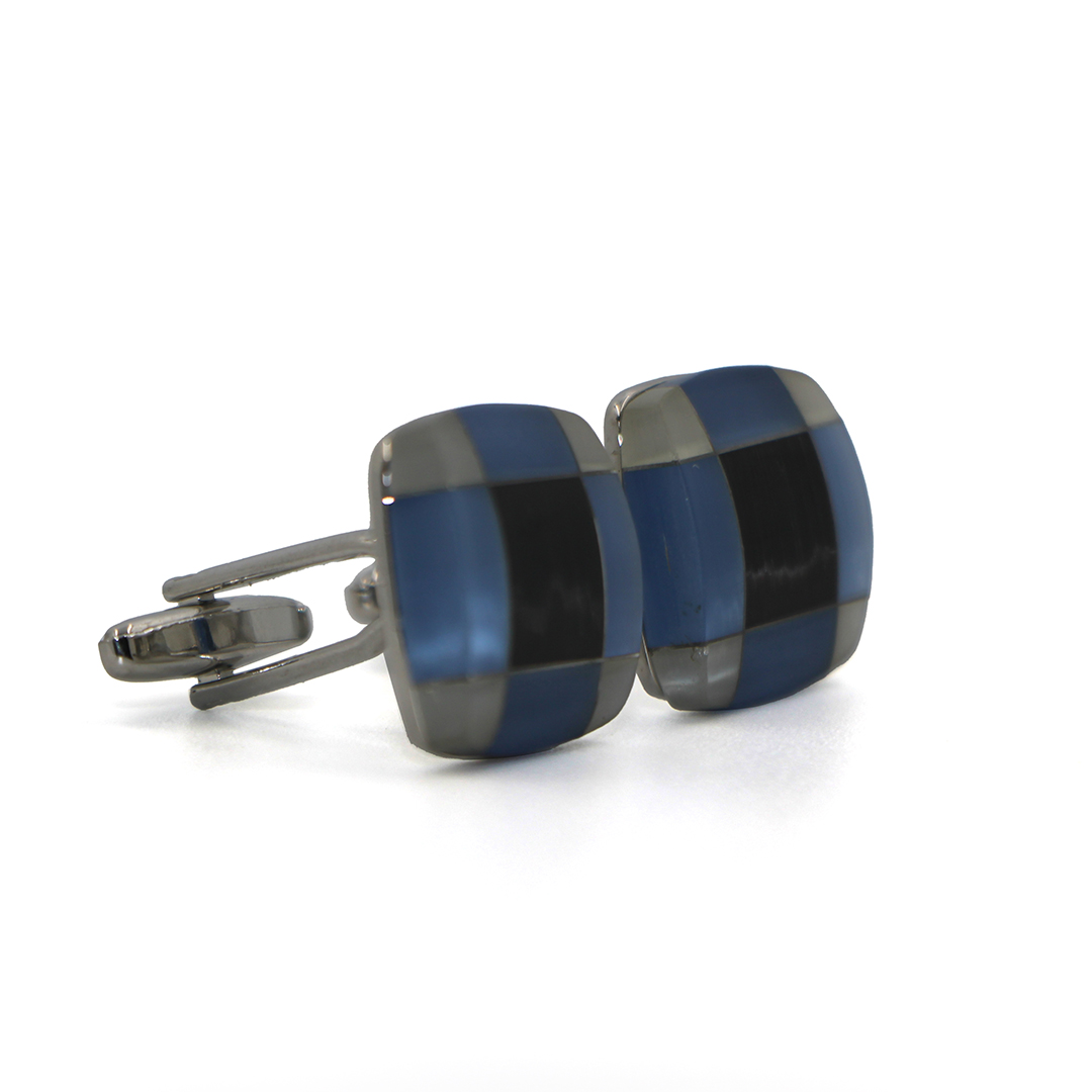 Cufflers Modern Cufflinks for Men’s Shirt with a Gift Box – CU-3002 – Blue