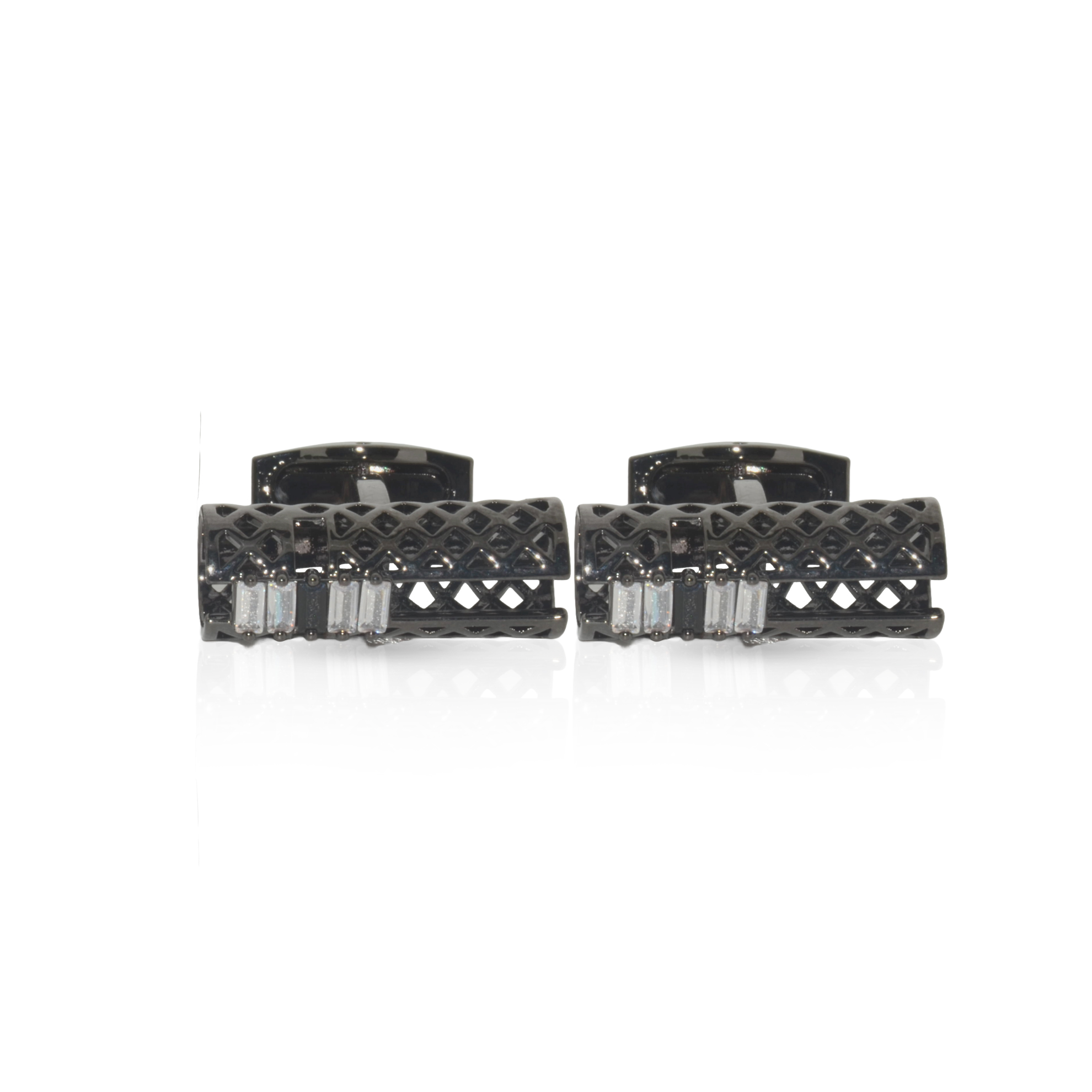 Cufflers Modern Rectangle Cufflinks with Free Gift Box – CU-3010 – Black