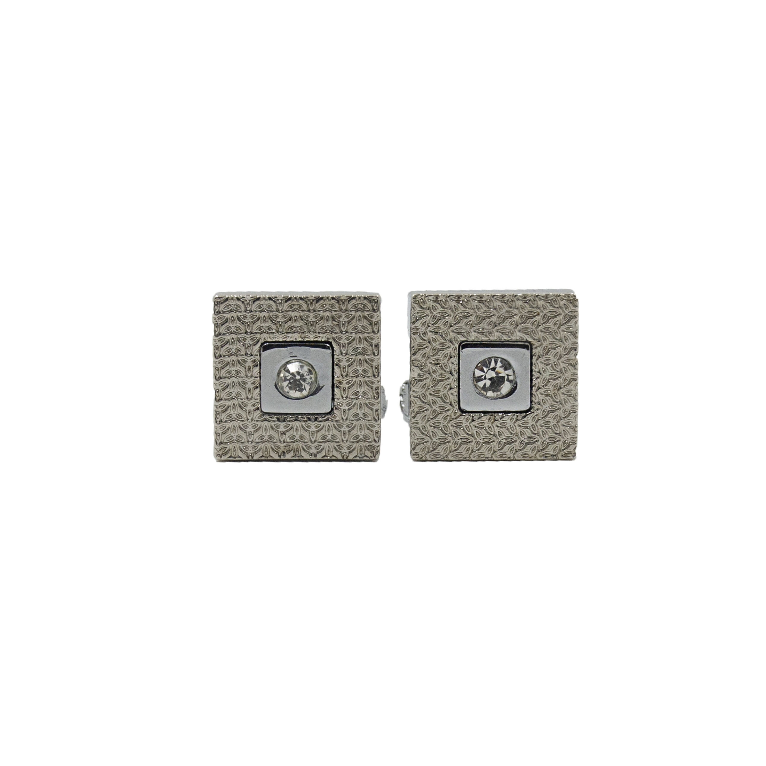Cufflers Designer Cufflinks with Free Gift Box – Silver & White Square Design – CU-4009
