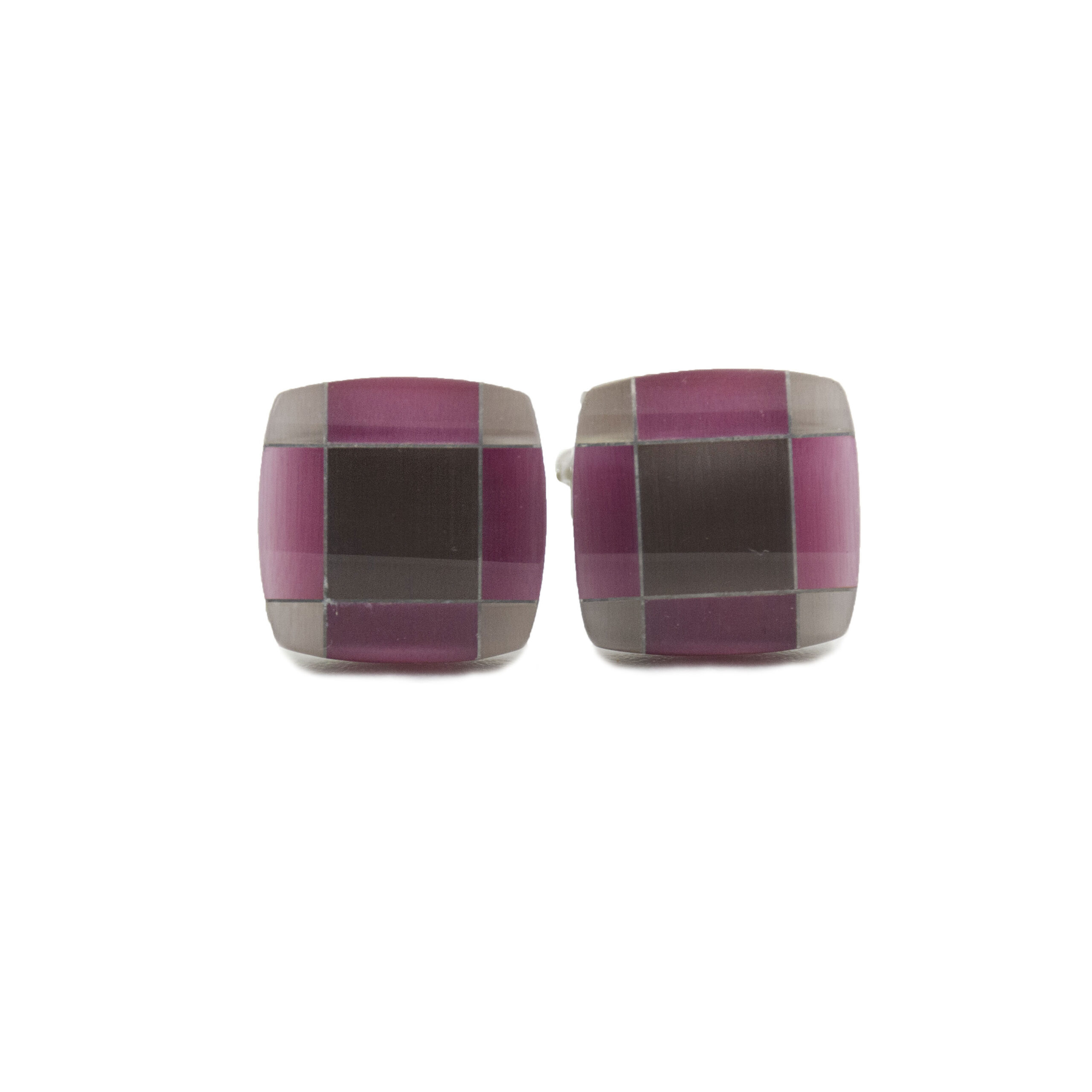 Cufflers Designer Pink Crystal Square Cufflinks with Free Gift Box – CU-4015