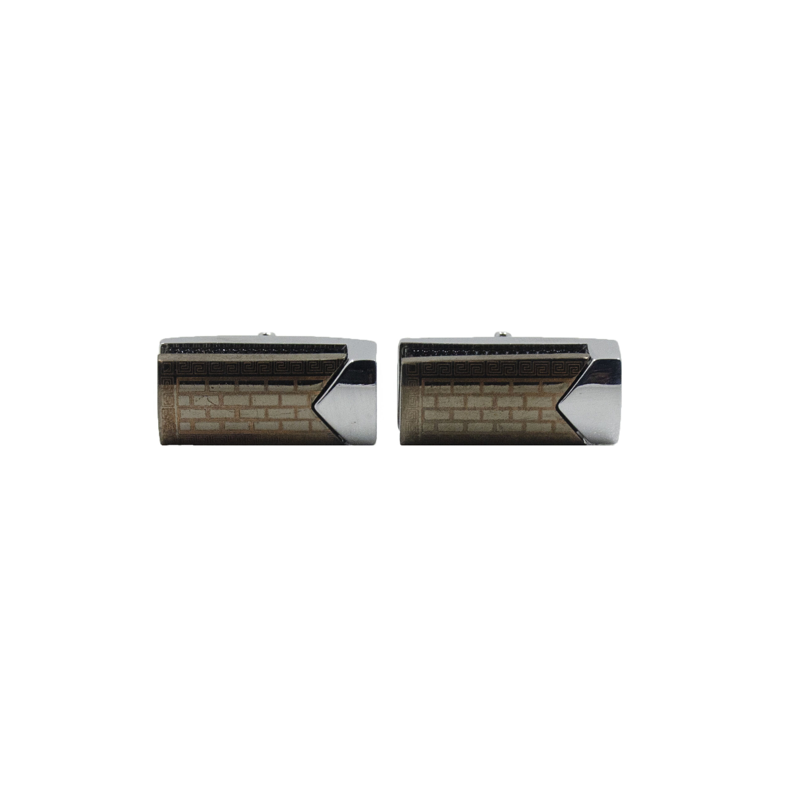 Cufflers Designer Cufflinks with Free Gift Box – Brown Rectangle Brick Design – CU-4019